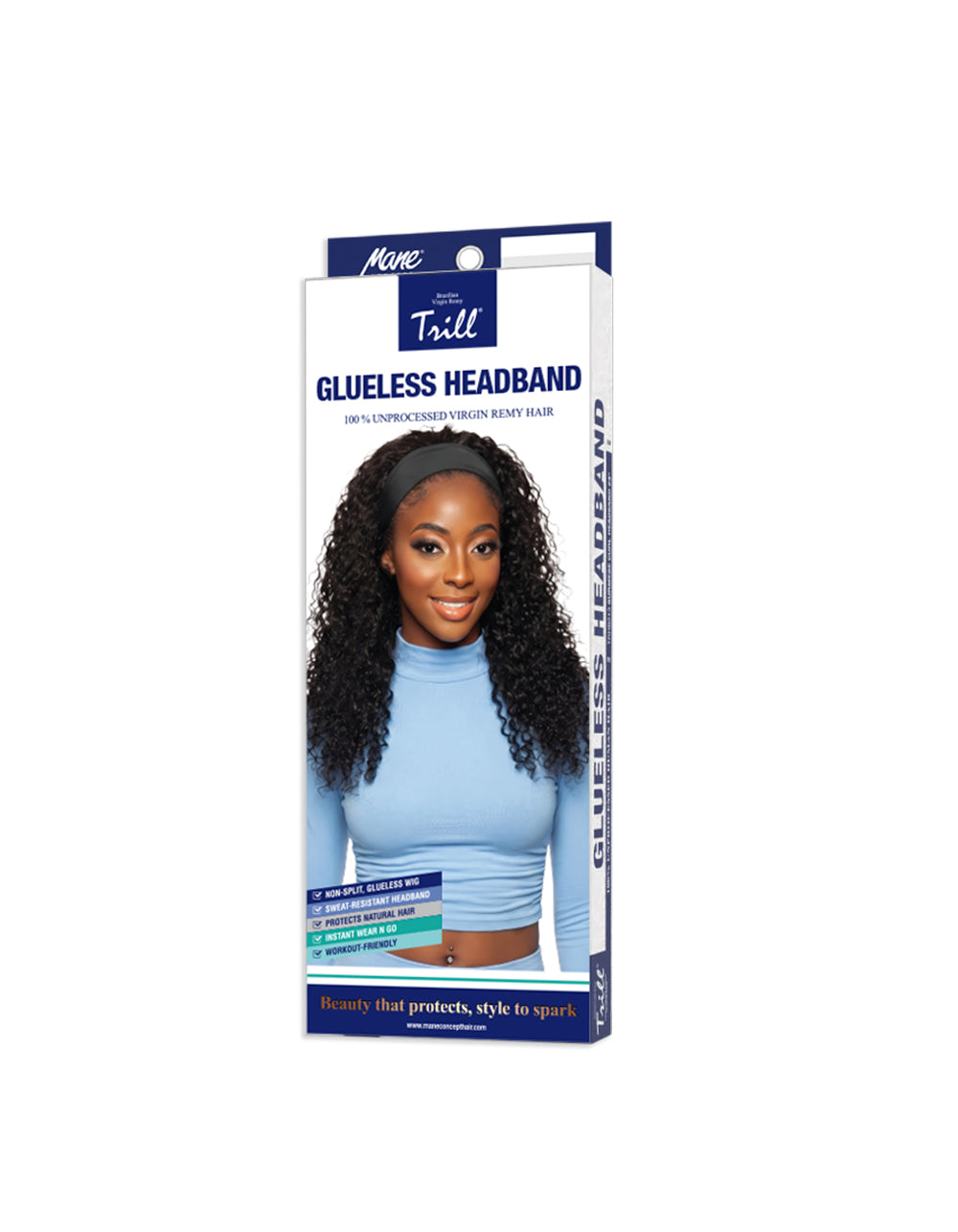 [TRILL] 100% Unprocessed Human Hair Glueless HeadBand Lace Wig- TRHB213 BURMESE CURL 24"