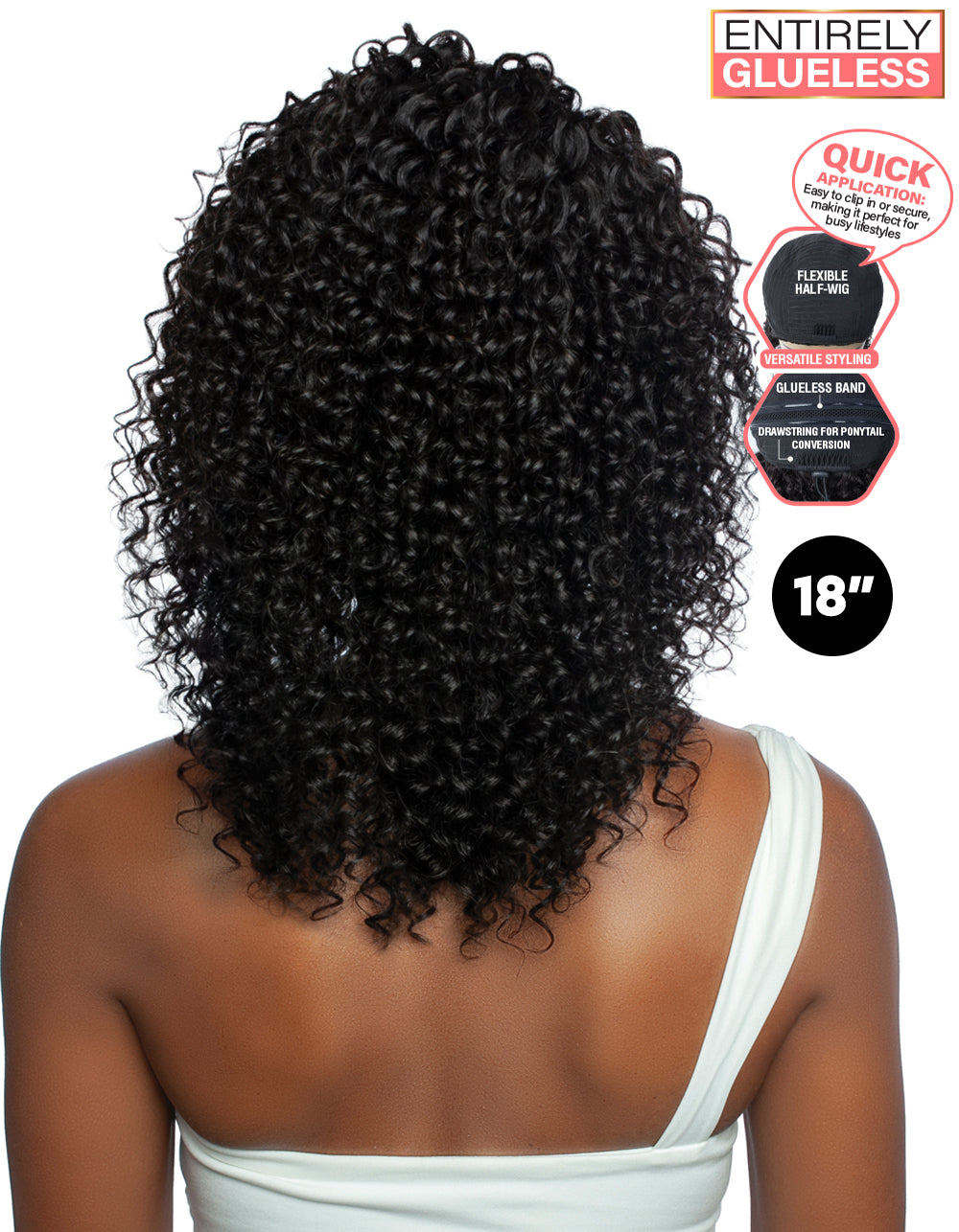 [TRILL]100% Unprocessed Virgin Human Hair Half Wig Trill Versatile Glueless TRHW204 Water Wave 18"