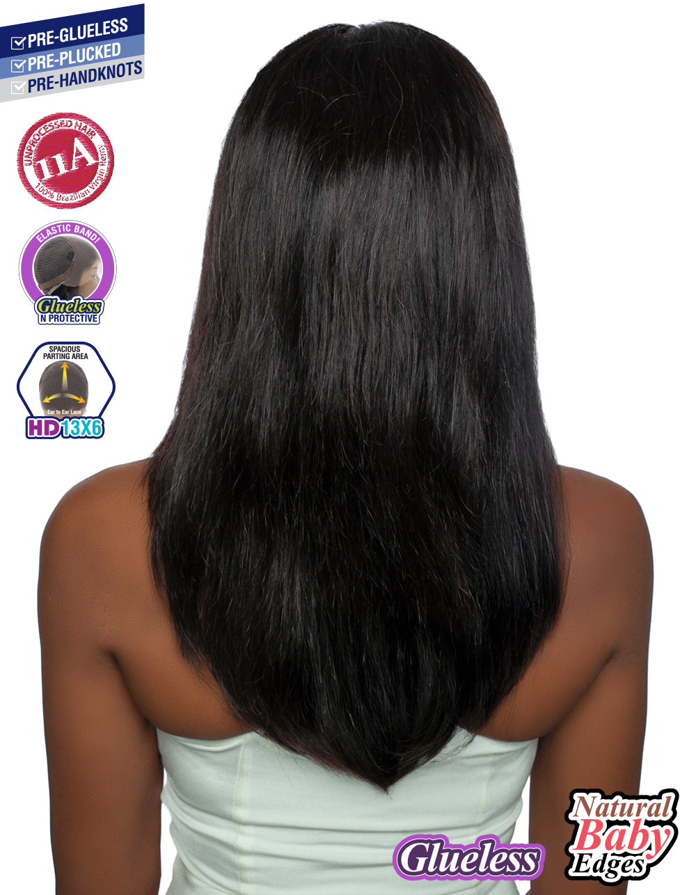 [TRILL]100% Unprocessed Virgin Human Hair HD13X6 Ear To Ear Handtied Free Part Lace Front Wig TRP2203 STRAIGHT 20"