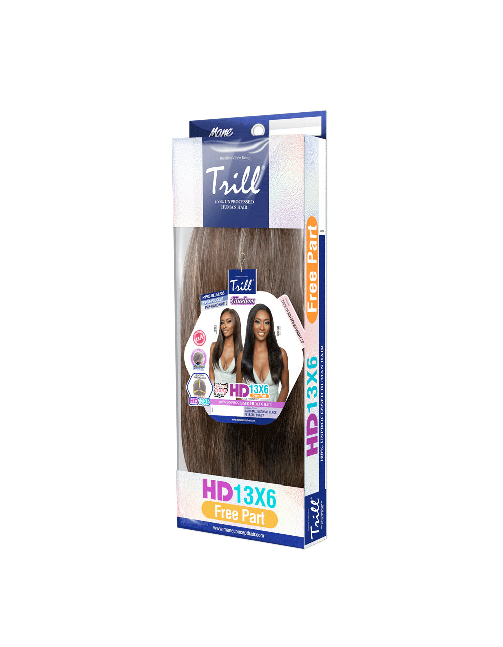 [TRILL]100% Unprocessed Virgin Human Hair HD13X6 Ear To Ear Handtied Free Part Lace Front Wig TRP2204 STRAIGHT 24"