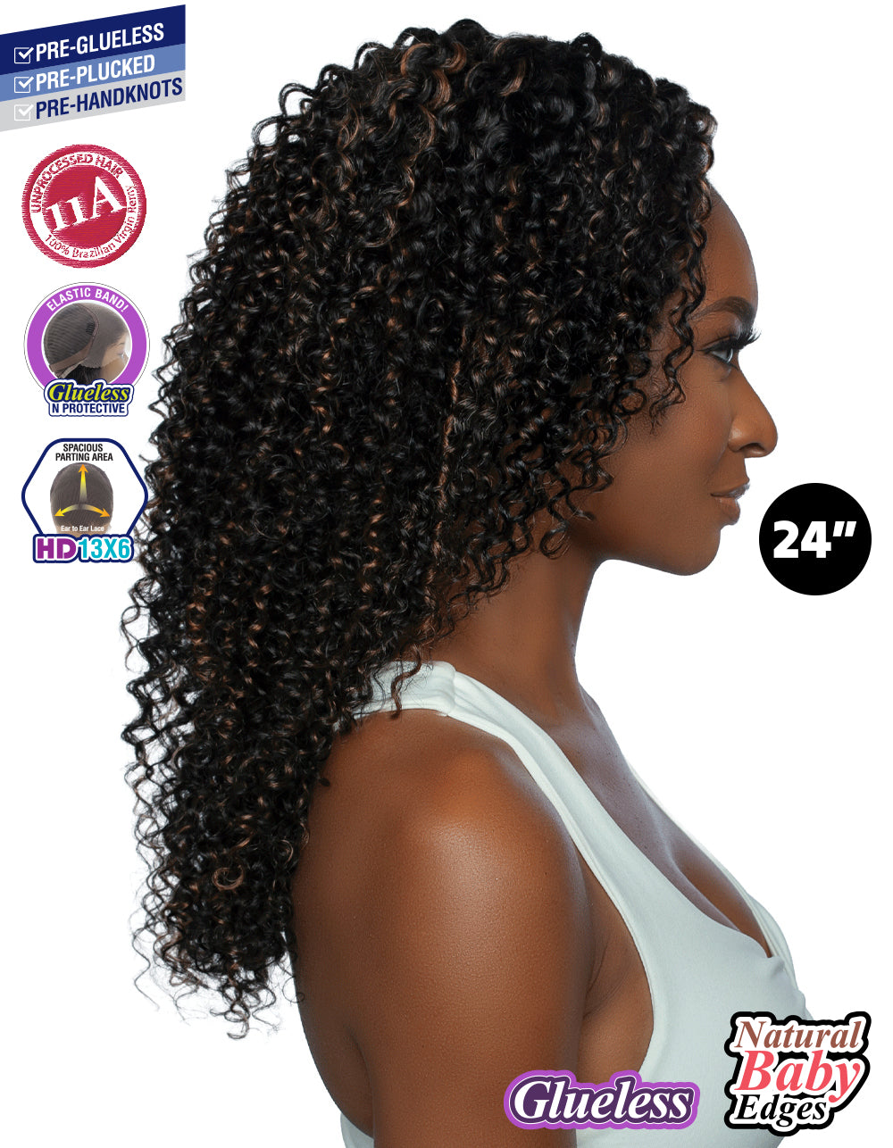 [TRILL]100% Unprocessed Virgin Human Hair HD13X6 Ear To Ear Handtied Free Part Lace Front Wig TRP2206 SPANISH 24"