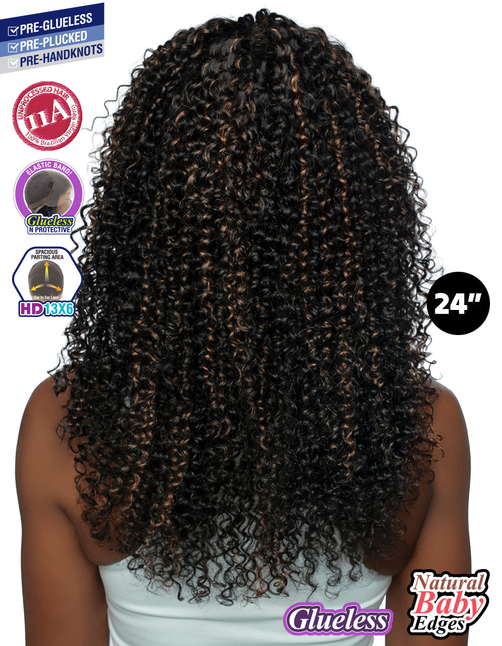 [TRILL]100% Unprocessed Virgin Human Hair HD13X6 Ear To Ear Handtied Free Part Lace Front Wig TRP2206 SPANISH 24"