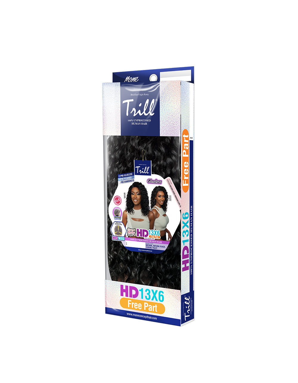 [TRILL]100% Unprocessed Virgin Human Hair HD13X6 Ear To Ear Handtied Free Part Lace Front Wig TRP2209 HAWAIIAN CURL 20"